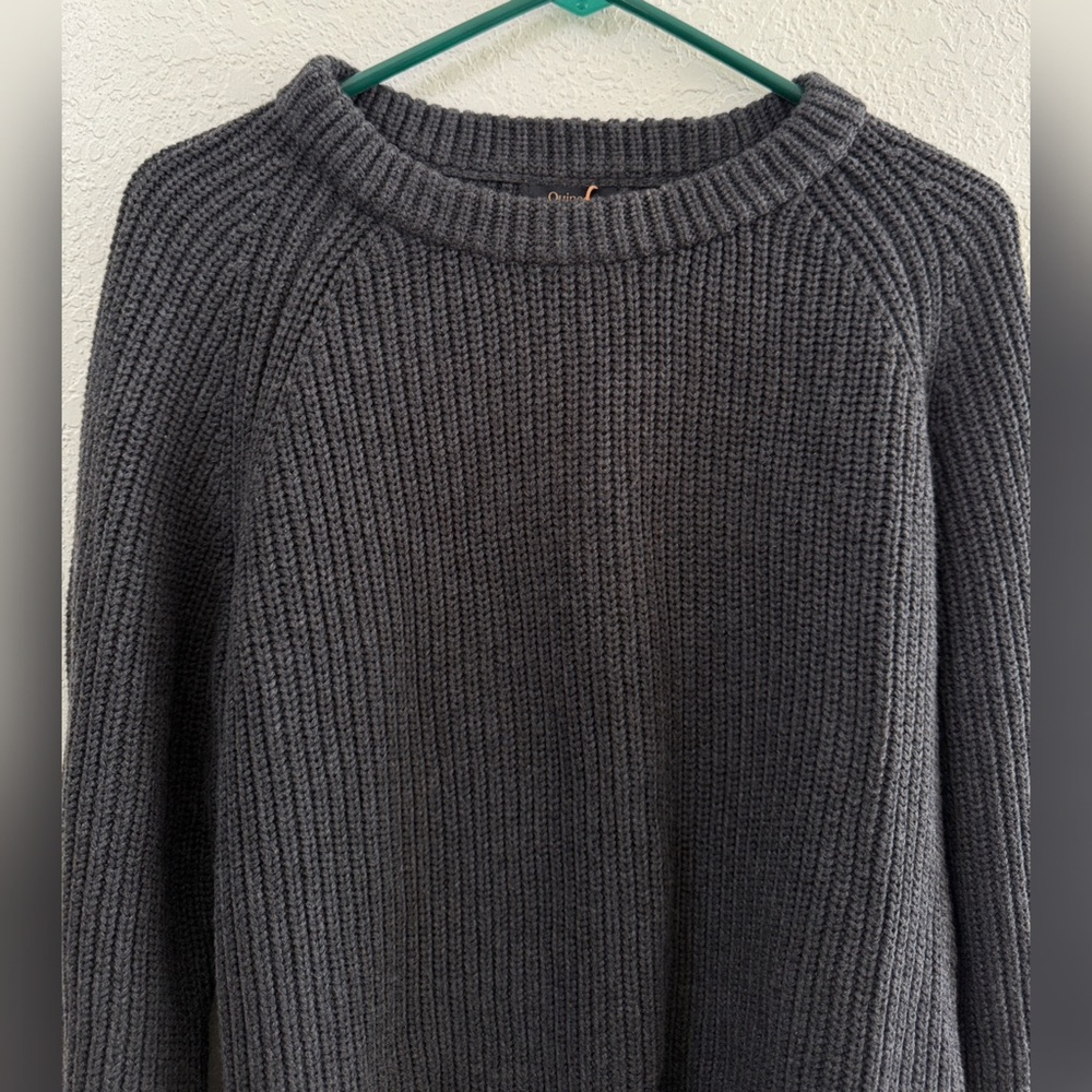 Quince Charcoal Ribbed Crewneck Sweater - Picture 2 of 12